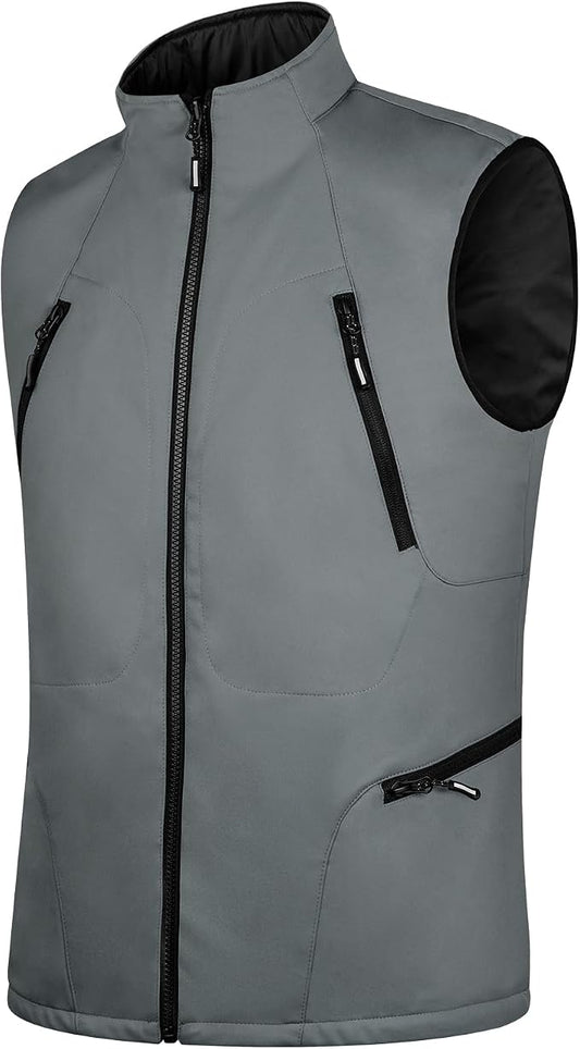 FREE SOLDIER Men's Lightweight Golf Vest Outerwear Windproof Reversible Sleeveless Softshell Jacket Running Vest
