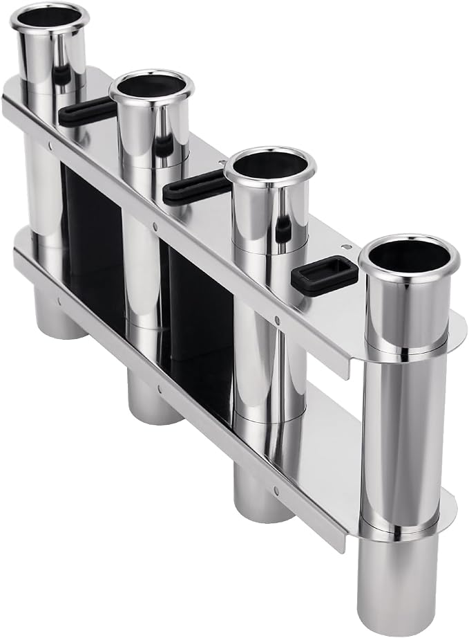 4 Tube Fishing Rod Holder & Boat Organizer Rod Rack Stainless Steel Fishing Rod Bracket Tube-linked Fishing Accessories