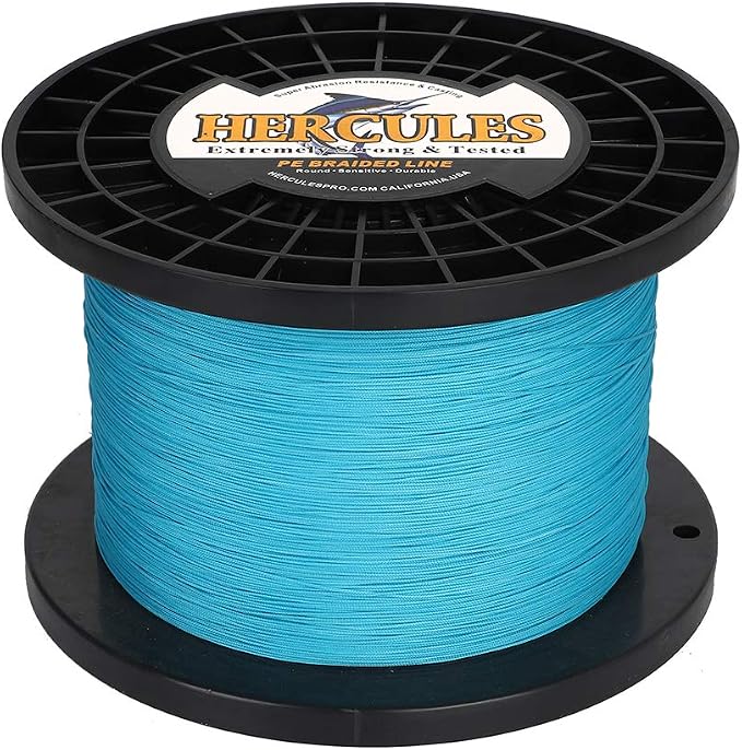 HERCULES Cost-Effective Super Cast 8 Strands Braided Fishing Line 10LB to 300LB Test for Salt-Water,109/328/547/1094 Yards(100M/300M/500M/1000M),Diam.#0.12MM-1.2MM,Hi-Grade Performance,Variety Colors