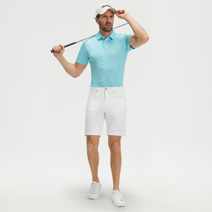 M MAELREG Men‘s Golf Shirts Short Sleeve Ultra-Light Soft Performance Quick Dry Athletic with UPF 30+ Polo Shirts for Men