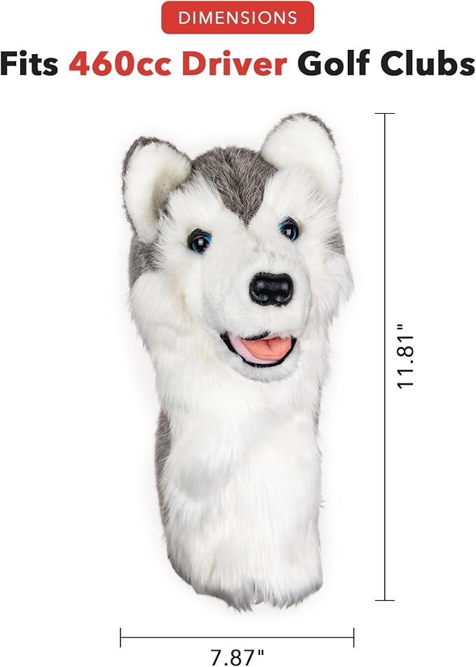 Daphne's Headcovers Husky Driver Headcover | Premium Driver Headcovers | Funny Golf Club Covers | Stylish Protection for Your Clubs | Men's Golf Gear | Driver Headcover for Men and Women