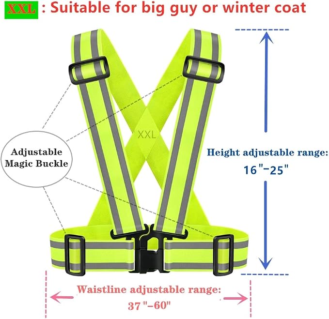High Visibility Safety Vest|Reflective Running Gear for Walking,Cycling,Construction,Motorcycle|Men,Women(16PACK-XXL)