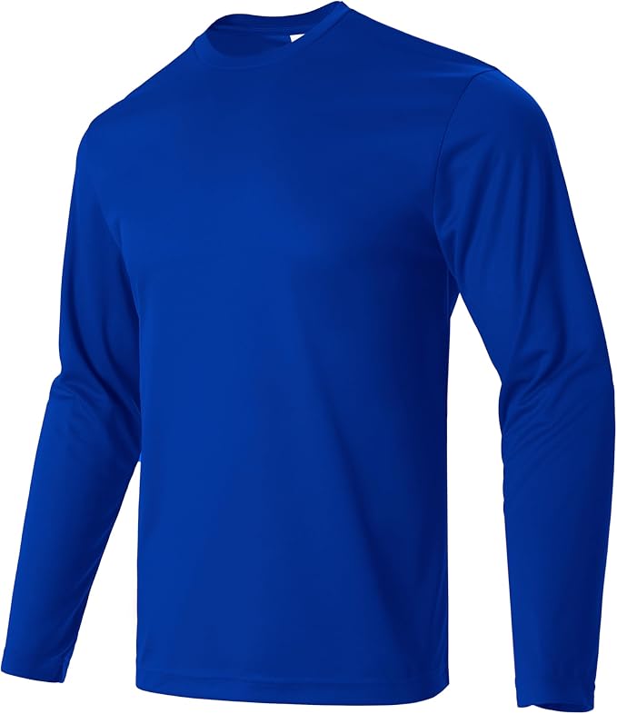 Mens Long Sleeve T-Shirts Casual Crew Neck Tee Shirt Summer Soft Running Swimming Cycling Fishing Tops