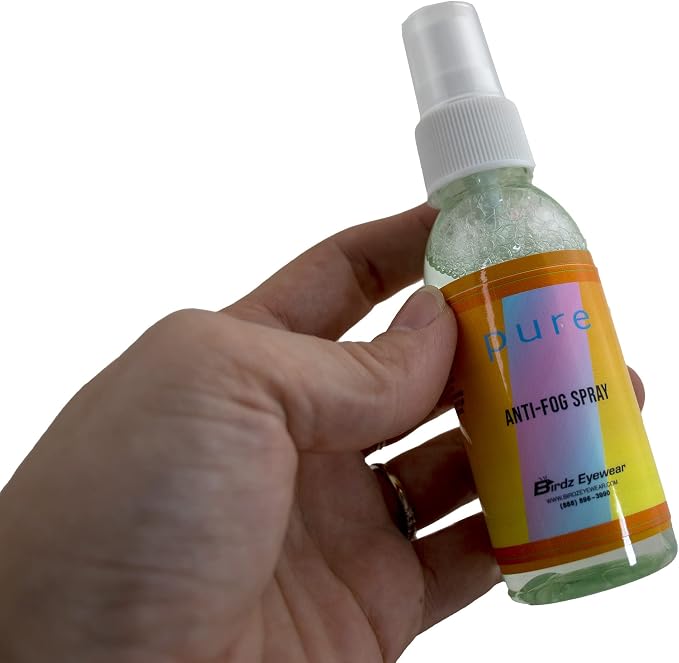 One 2-Ounce Bottle of Birdz Eyewear Anti Fog Spray + Defogger Safe on ALL Lenses