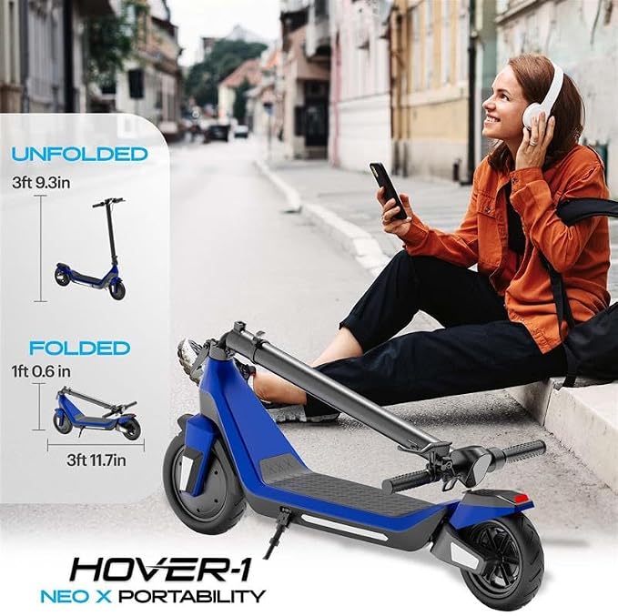 Hover-1 Neo Family Foldable Electric Scooter with 300W/250W/200W Rated Brushless Motor, 16/14/12 mph Max Speed, 8.5"/6.5” Wheels, 10/7 Mile Range Commuting Scooter for Kids & Teens Aged 4 to 16