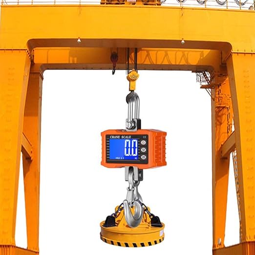 Geevorks Digital Hanging Scales Portable Heavy Duty Crane Scale,Industrial Precision Digital Hanging Scale1000KG (2204lbs),LCD Backlight,with Unit Change/Data Hold/Tare/Zero