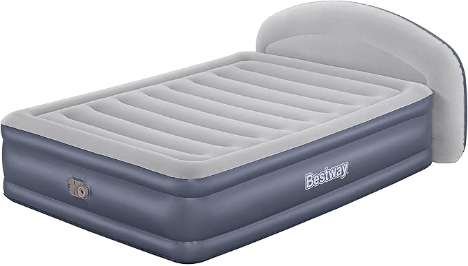 Bestway 33" Queen Air Bed with Built-in AC Pump, Tritech LoungeLux Headboard Air Mattress