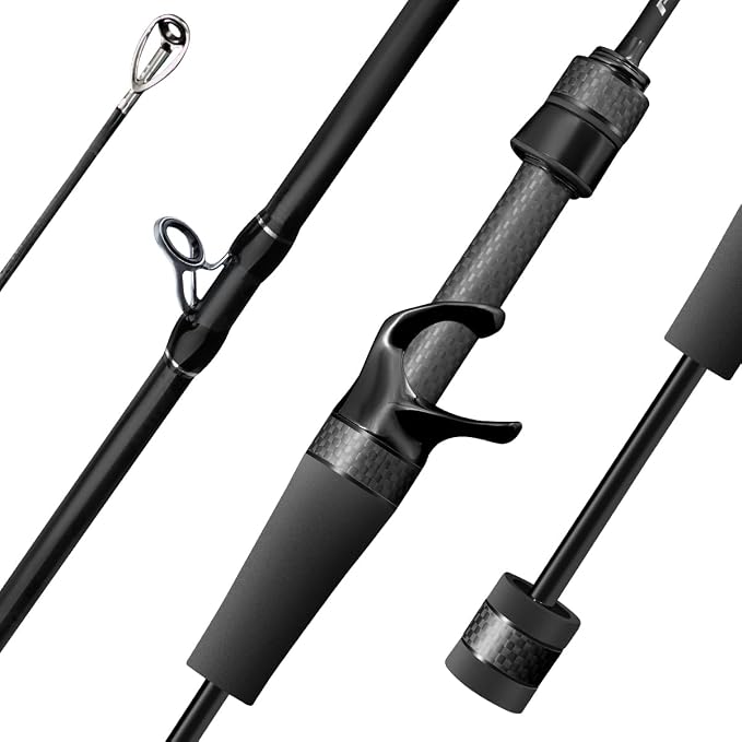 SEASIR Riveria Ultralight Fishing Rod, BFS,Carbon Fiber | Spinning Baitcasting Rod,10 Piece Casting Rod for Freshwater Bass Trout, Fuji O Ring Guide, EVA Handle, Fast