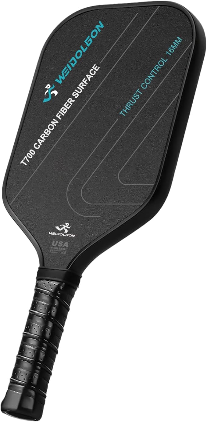Pickleball Paddles, Multi-Layer T700 Textured Carbon Fiber Pickleball Paddle, 2-Types of Thickenesses, Strong Power and Spin Surface, USAPA Approved Carbon Fiber Surface Pickle Ball Paddle