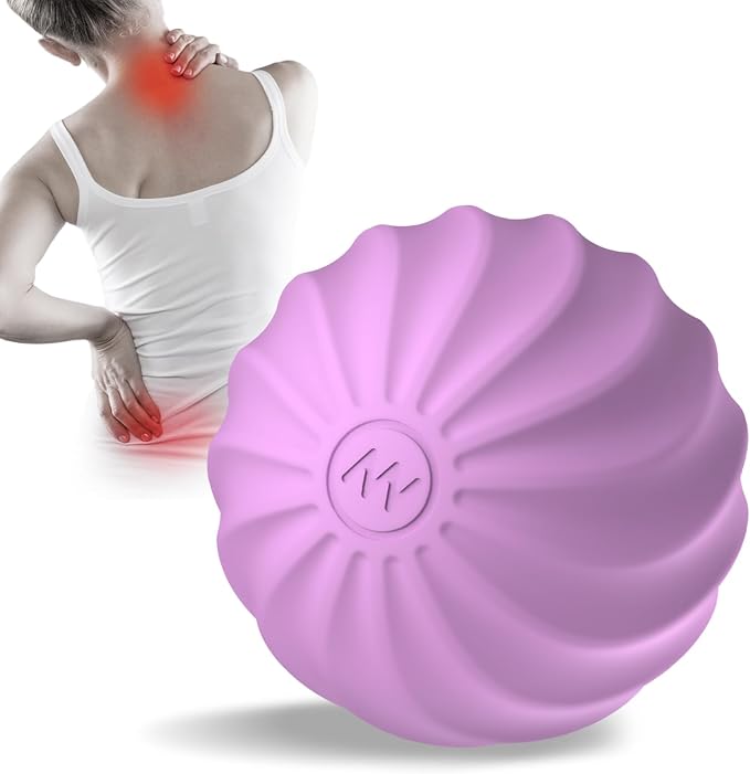 2.3" Mini Vibrating Massage Ball, 10-Speed Vibrating Foam Roller, Lacrosse Ball Massage Ball Therapy for Relieving Muscle Tension & Soreness, Vibrating Massage Roller for Plantar Fasciitis(Purple)