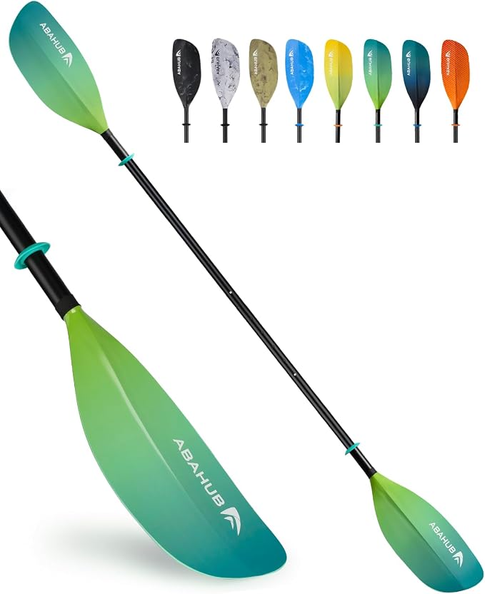 Abahub Adjustable Kayak Paddle 210-230 cm/ 230-250 cm Floating Kayaking Oars Boating Oars Canoeing Oars Black