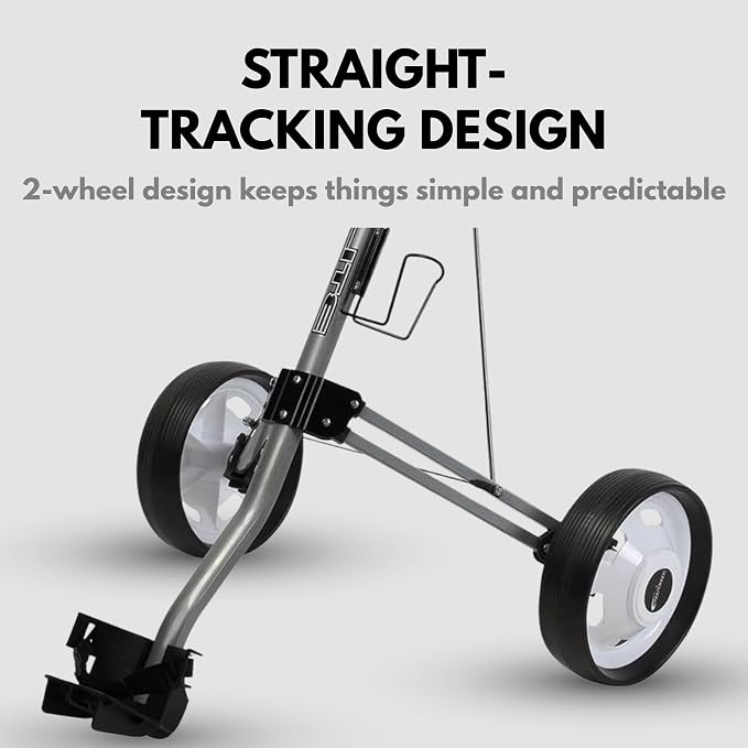 Precise X-Lite 2-Wheel Golf Push Cart – Ultra-Lightweight & Compact Folding Golf Trolley, Ergonomic Handle, Smooth-Rolling Wheels, Built-in Scorecard & Ball Holder