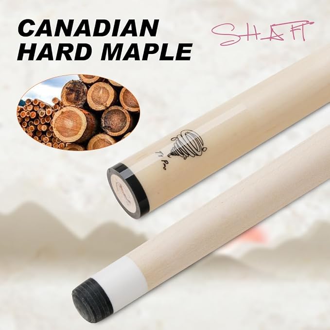 CRICAL-Fury AE-NT Series Pool Stick with 1X1 Hard Case,58" Maple Professional Billiard Cue Stick (10.5/11.5/12.5mm Tip) Pool Cue Set