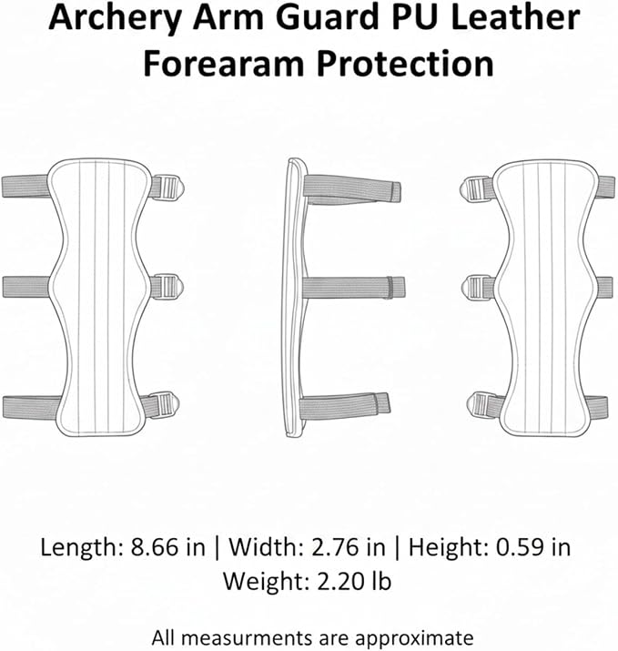 Archery Arm Guard PU Leather Forearm Protection for Bow String Slap (1 PC)