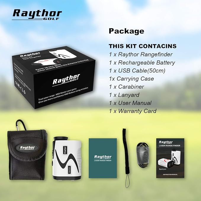 Golf Rangefinder, 6X Rechargeable Laser Range Finder 1000 Yards with Slope Adjustment, Flag Seeker with Vibration and Fast Focus System, Continuous Scan Support, Help You Choose The Right Club