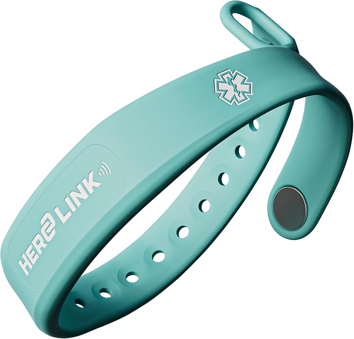 Hero Link® Medical ID Bracelet & Wellness Wristband – Adjustable Silicone, Waterproof, Heat-Resistant, Smart Band with NFC Tag for Instant Emergency Info Access