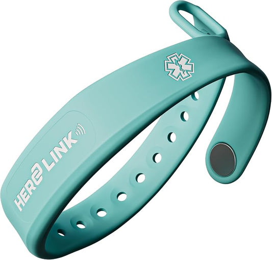 Hero Link® Medical ID Bracelet & Wellness Wristband – Adjustable Silicone, Waterproof, Heat-Resistant, Smart Band with NFC Tag for Instant Emergency Info Access