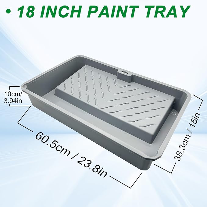 18-inch Paint Roller Kit, 7 Rollers + 24-inch Paint Roller Tray, 18 "Ultra-fine Fiber Paint Rollers, Paint Extension Rods, Suitable for DIY Interior and Exterior Walls, Rooms