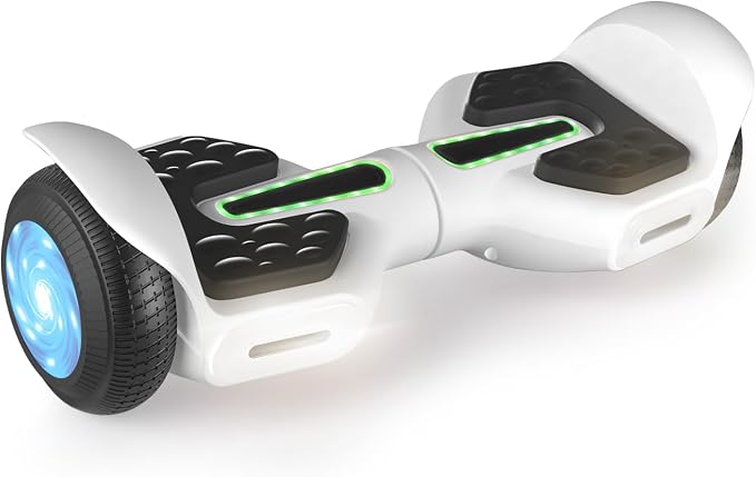 SIMATE 6.5" Scooter, Bluetooth Music Speaker and LED Light, Top 8.5mph & 8.5 Miles Range Power by Dual 250W Motor, Gifts for Kids Adults Boys, for All Ages