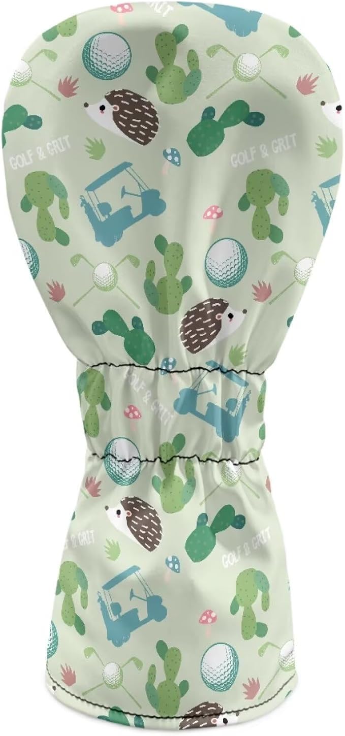 Rnyleeg Golf Club Head Covers for Women Driver Head Cover Leather Fairway Wood Headcover Hybrid Headcovers for Golf Clubs