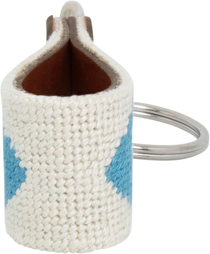 Leather Hand-Stitched Needlepoint Key Fob or Key Chain