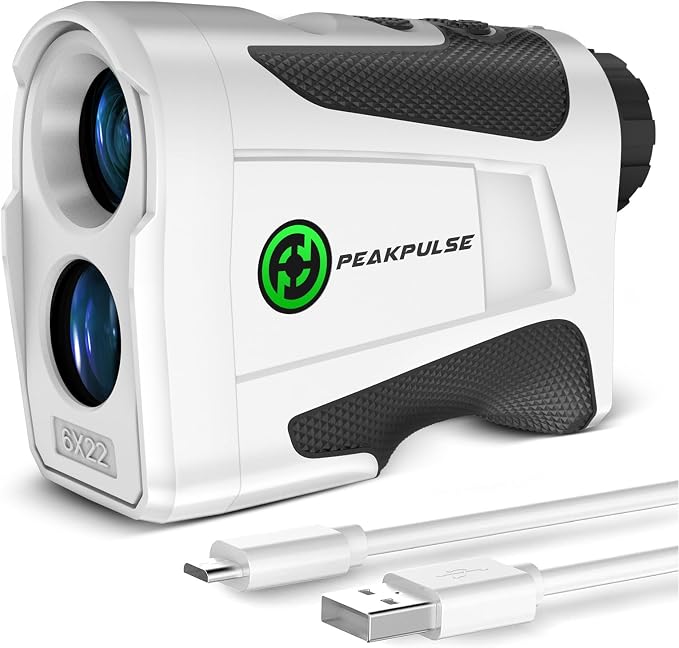 PEAKPULSE 1200 1700 Yds Golf Rangefinder Easy to Clean Slope Magnet Rechargeable 6X Magnification Distance Range Finders Flag Pin Locked Vibration Golfer Gifts Accessories