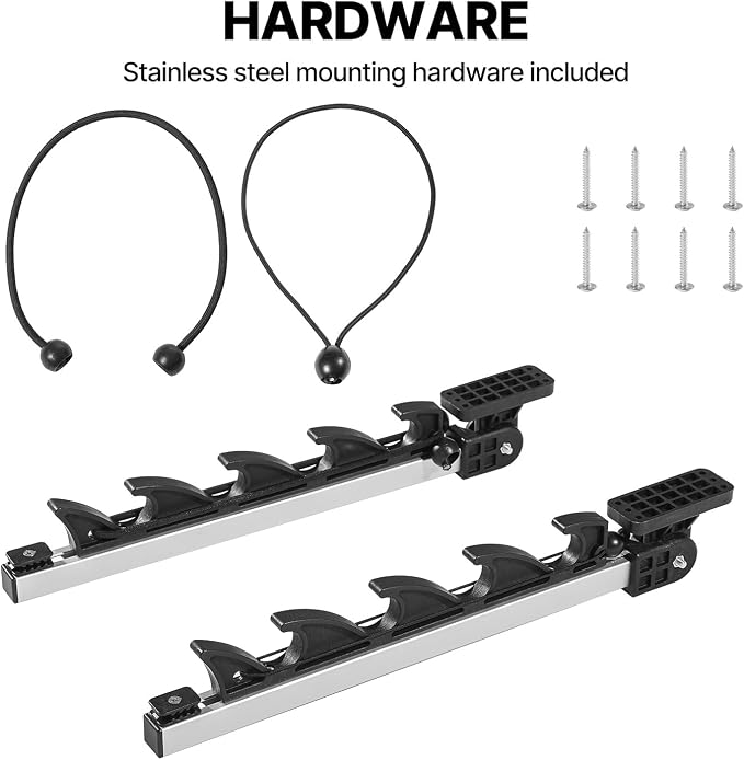 Fishing Rod Holder for Boat, Crappie Rod Holder for Transportation & Storage，180° Adjustable Angler Accessory for Fishing Boat & Pontoon boat (4 Rod)