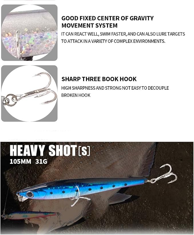 3pcs Boxed Premium Set Fishing Lure Long Cast Mino Ocean Lake Submersible Lure