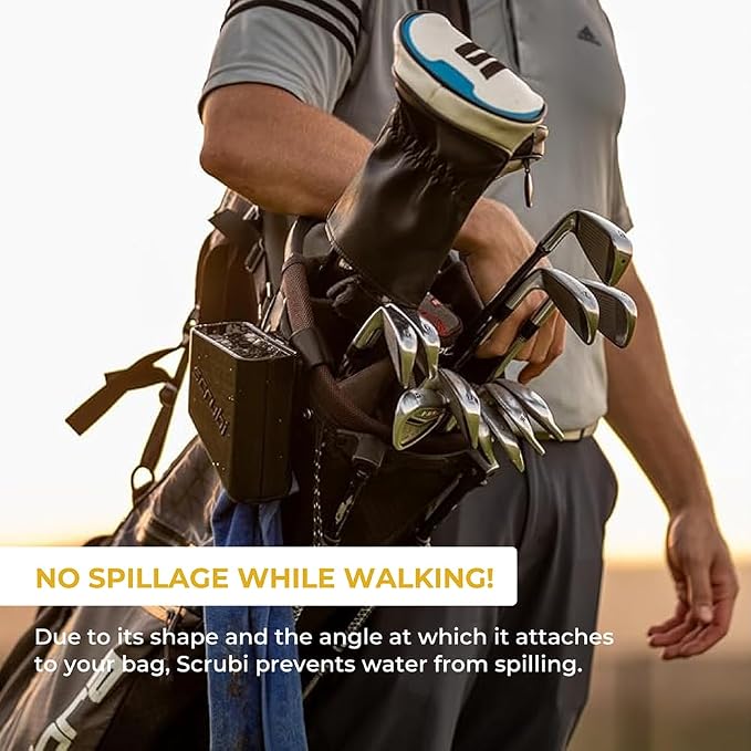 Scrubi Golf Club Cleaner for Your Golf Bag - Compact & Efficient Cleaning Tool for Golf Clubs – Easy to Use & Waterproof Design – Includes Strong Nylon Brush – Perfect for Irons