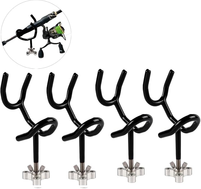 Sure Grip Steel Boat Rod Holder 20 Degree PVC Coated Steel Wire Fishing Pole Holder (8PCS)