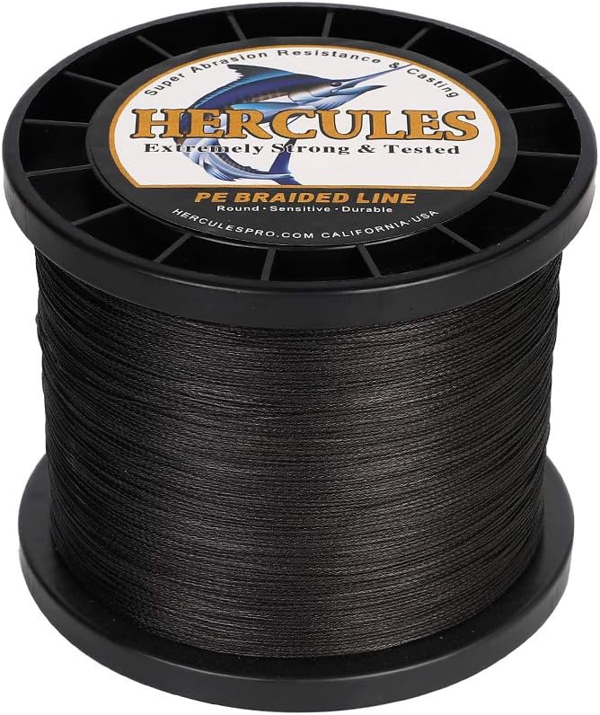 HERCULES Cost-Effective Super Strong 4 Strands Braided Fishing Line 6LB to 100LB Test for Salt-Water, 109/328 / 547/1094 Yards (100M / 300M / 500M / 1000M), Diam# 0.08MM - 0.55MM, Hi-Grade