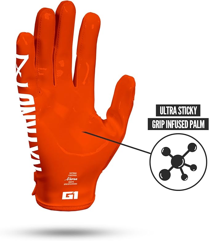 Nxtrnd G1 Pro Men's Football Gloves, Adult Sticky Receiver Gloves