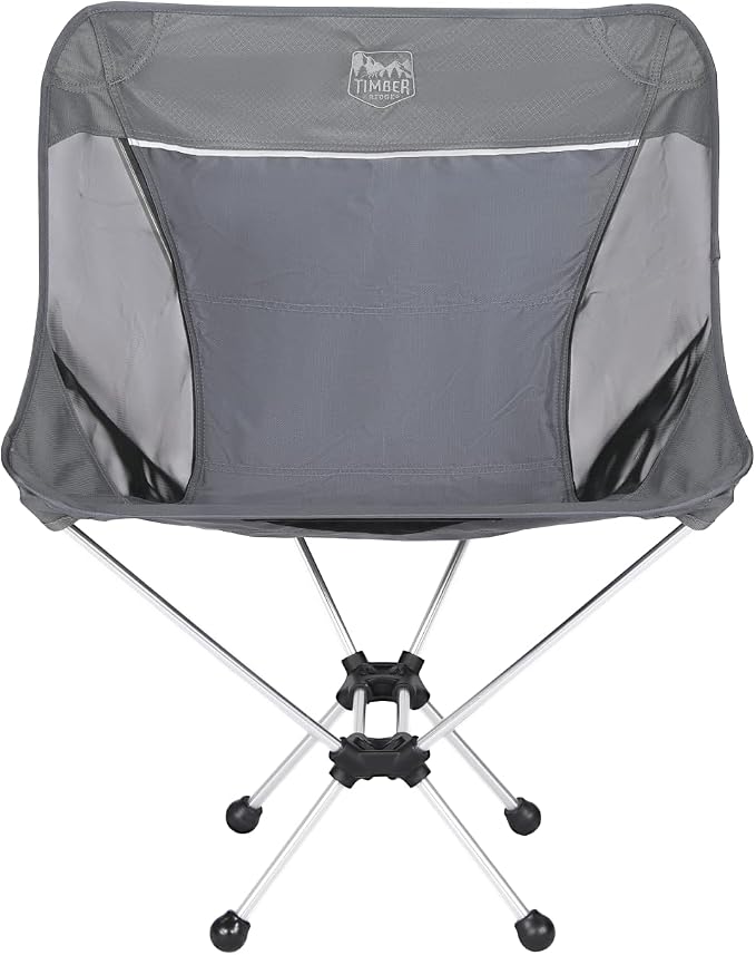 Timber Ridge Lightweight Highback Compact Folding Chair - Portable Comfort for Day Hikes, Beach Trips, & Camping, 300 lbs Support