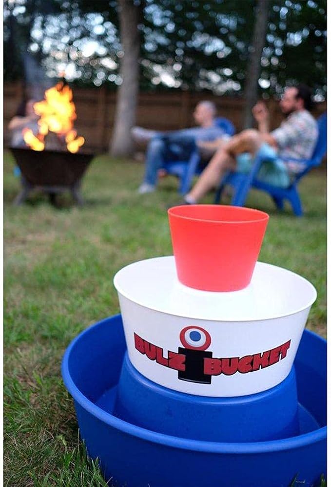 BULZiBUCKET Game by Water Sports - Beach, Tailgate, Camping, Yard, and Pool Games- Indoor/Outdoor Kids Toys - Pool Accessories Perfect for Family Game Night (Red/White/Blue)