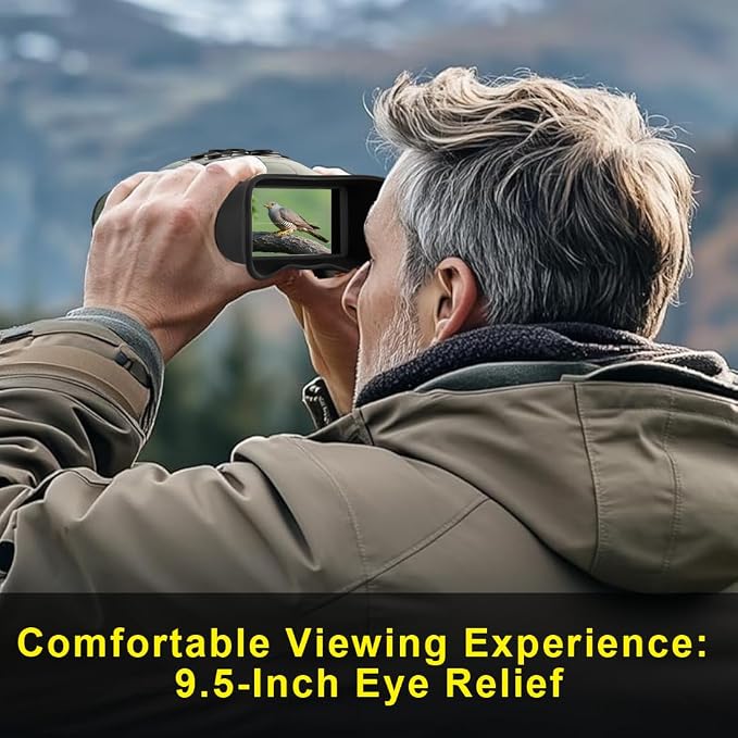 Night Vision Goggles 1080P 48MP,3'' HD Display,5X Optical 8X Digital Zoom,IPX4 Waterproof Infrared Night Vision for Camping