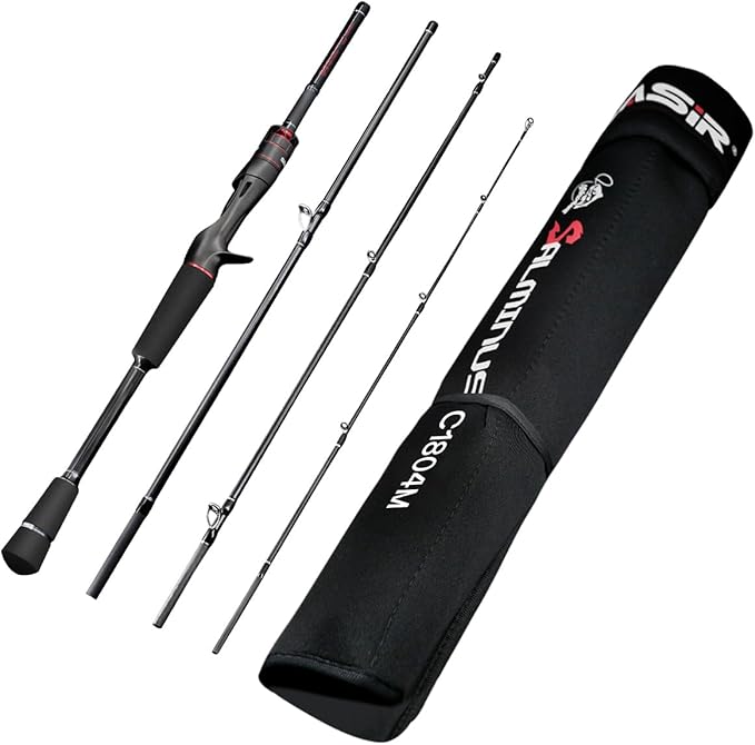 SEASIR Salminus Travel Fishing Rod, 4 Piece M/MH Biatcaster Rod | , XF Baitcasting Rod, Portable, 40T Carbon Fiber, Fuji O, EVA Grip, Saltwater Freshwater Bass Trout Big Fish