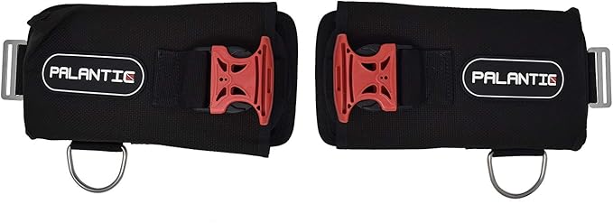 Palantic Scuba Tech Universal Diving Weight Pocket System, Heavy Duty Nylon with Quick Release Buckles & D-Rings, Impact Resistant, 10-12 lbs Capacity per Pouch, Durable - Black, Pair