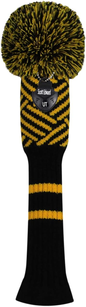 Scott Edward Knit Golf Club Cover for Woods and Driver Set of 5 Head Covers Protect Driver Wood(460cc)* 1 Fairway Wood*2 and Hybrid/UT*2 with Rotating Club Number Tags
