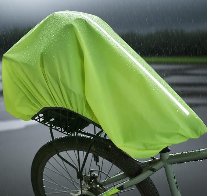70L Bike Basket Cover Reflective for 120 Accordion Backpack Rain Cover Green