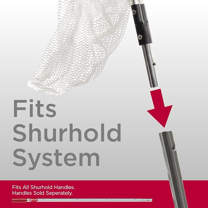 Shurhold Shrimp and Shad Dip Net Shrimp Dip Net for Bait & Minnows, Durable Mesh Hoop, Long Handle for Dock, Pier & Boat Use - 17" x 20" x 30"