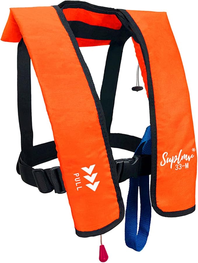 Adult Inflatable Life Jacket/Kayak Buoyancy Vest | Fishing Sailboat PFD Thin Weight Suitable for up to 330 pounds
