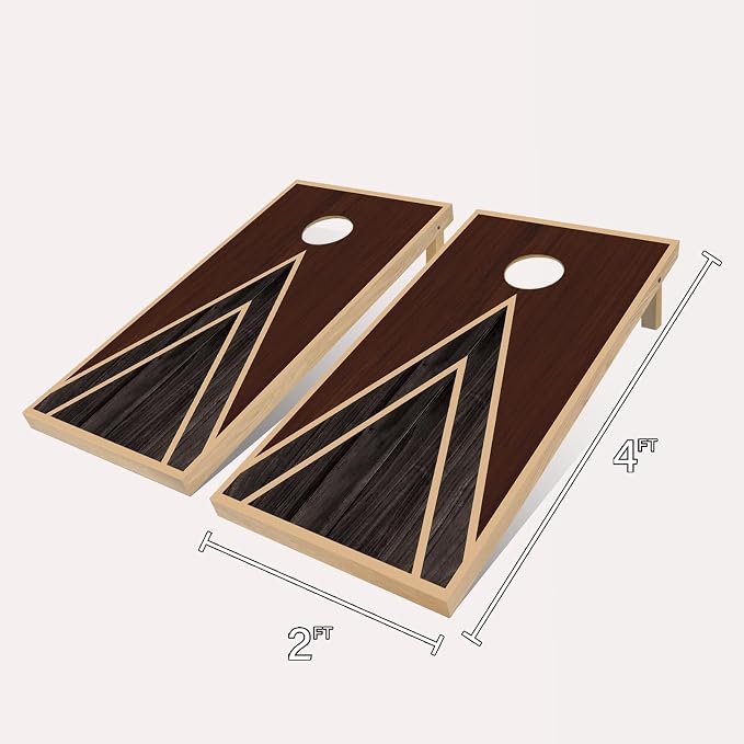 Cornhole Boards Set - Regulation Size 4x2/3x2ft Solid Wood Corn Hole Game Set with 8 Bean Bags and 2 Cornhole Boards - Perfect for Outdoor Game