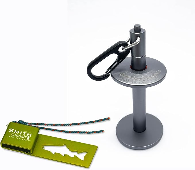 Smith Creek Tippet Holder & Spent Line Wrangler Value Bundle (Metallic Gray)
