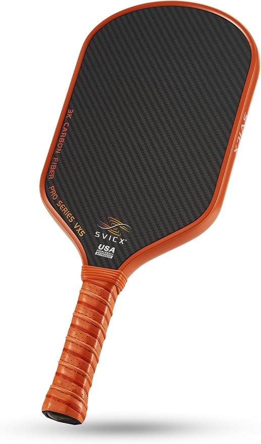 Carbon Fiber Pickleball Paddle 16mm – Professional Pickleball Paddles with Superior Control, Power & Spin – Extended Handle for Two-Handed Grip, USAPA Approved