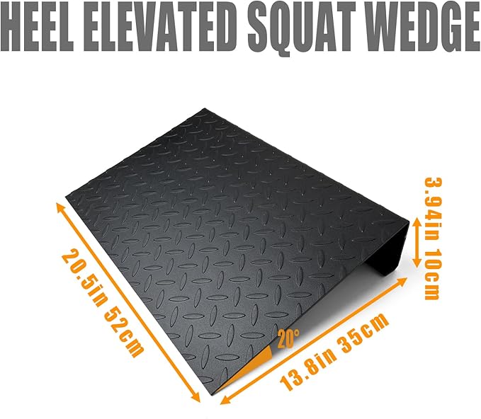 Steel Squat Wedge Block & Slant Board, Heel Elevated Split Squat Wedges Weightlifting, Calf Raise Machine for Calf Stretching