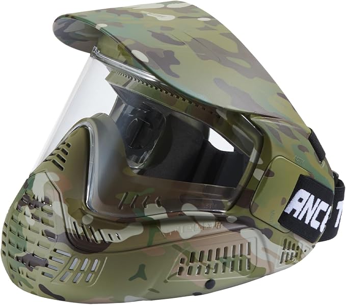 Lancer Tactical High Strength Polyethylene Full Face Airsoft Paintball Mask with Visor