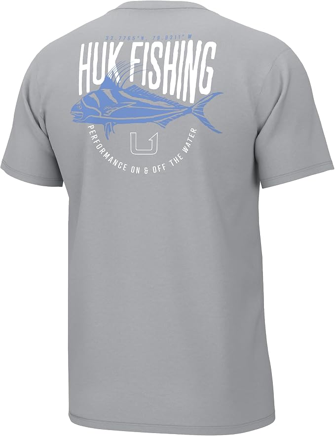 HUK Mens Performance Fishing Logo Tee, Short Sleeve T-Shirt for Men