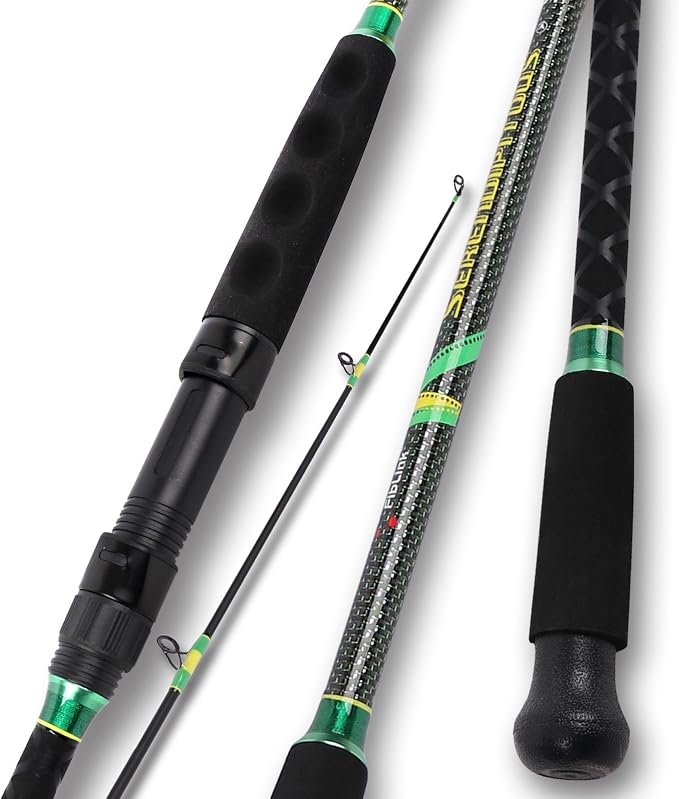 Fiblink 2-Piece Surf Spinning/Casting Fishing Rod, Carbon Fiber Fishing Rod(8’/8’6”/9’)
