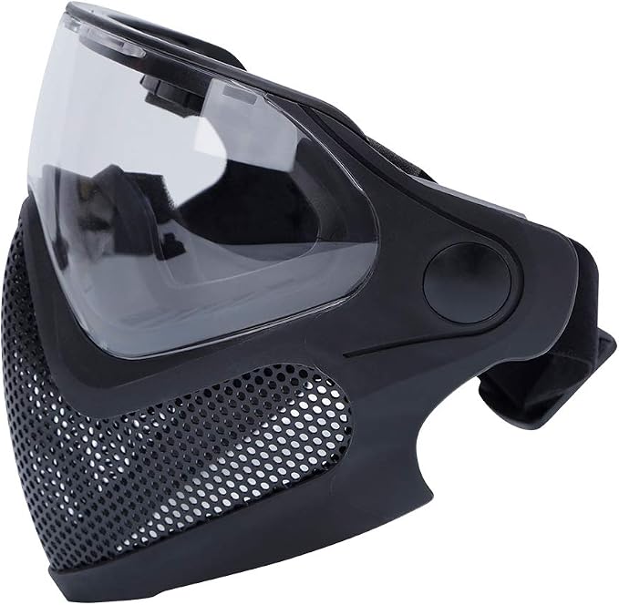 ATAIRSOFT 2 Modes Airsoft Mask Full Face Tactical Safety Protective Mask Anti-Fog Goggles Set with 3 Interchangable Lens