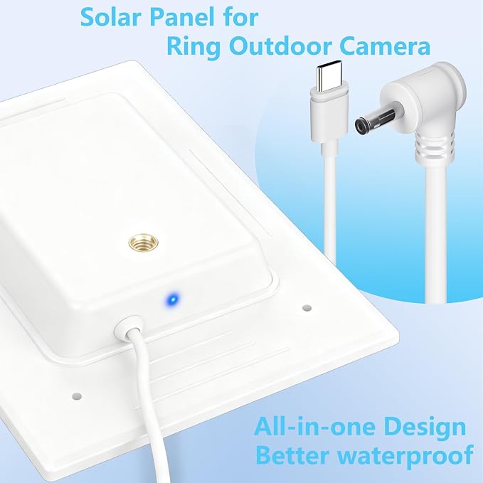 LIYVZ 5W Solar Panel for Ring with 8000mAh Battery, Compatible with Ring Spotlight Cam Plus & Stick Up Camera Solar Panel for Ring Camera